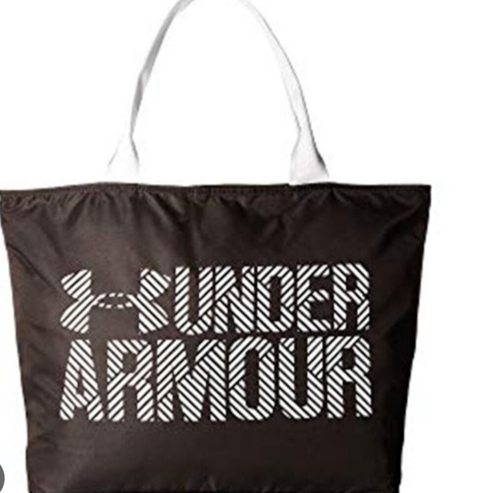 Under Armour UA Big Wordmark Tote 2.0 Black and White
